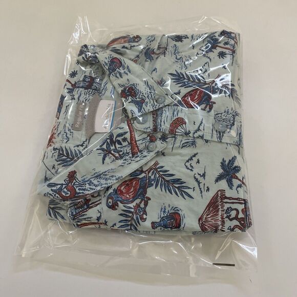 Columbia Hawaiian Shirt Button Up Small Beachy Outdoorsy Preppy‎ All Over Print - Picture 8 of 8